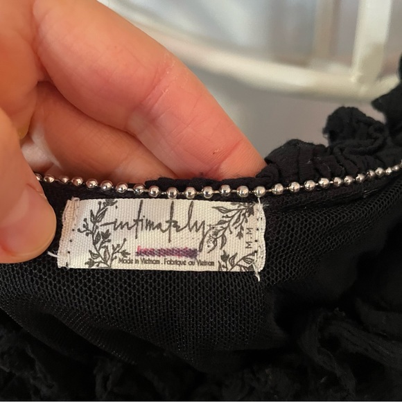 Free People Women's Medium M Black Lined Shirt Dress Raw Hem - Picture 5 of 7